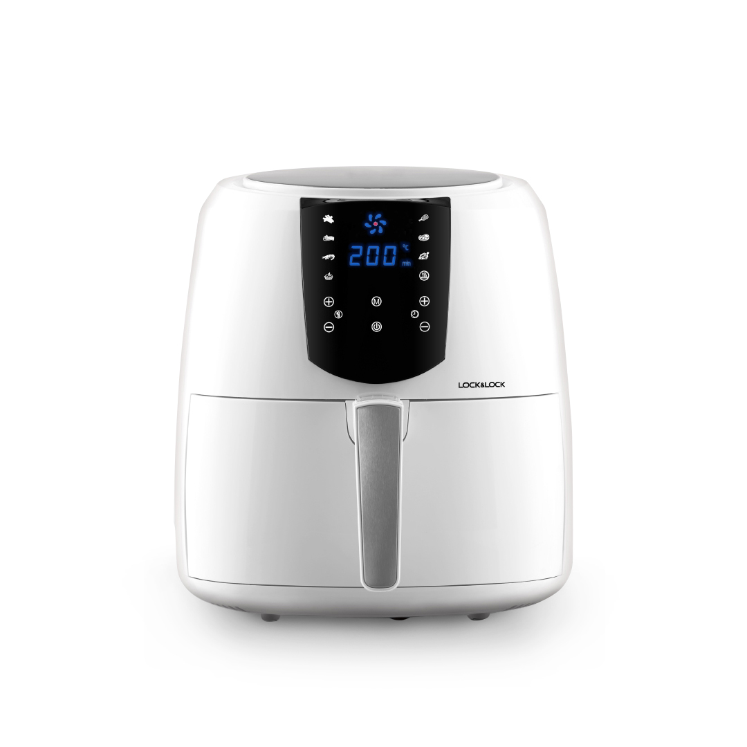 [Áp voucher giảm thêm 300k] Nồi Chiên Không Dầu - Locknlock Jumbo Plus Air Fryer - 220 - 240V~ - 1800W - 50/60Hz - 5.2L - 2 Màu (Đen, Trắng) - EJF357, , large image number 4